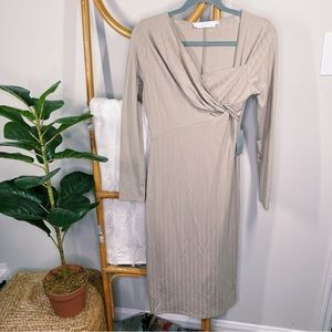 NWOT ASTR Tan Midi Sweater Dress sz L